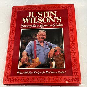 Justin Wilsons Homegrown Louisiana Cookin Hardcover Cookbook 1990 Macmillan Publ